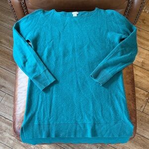 Halogen Cashmere Tunic Long Sweater Sz Small Green